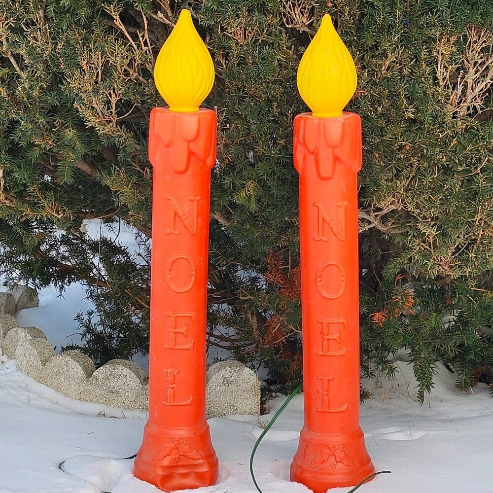 VINTAGE NOEL Candle Blow Molds x 2 1988 TPI Made in CANADA
